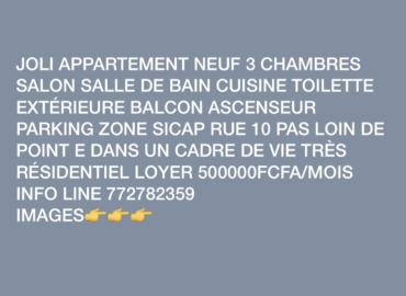 Appartement à louer sicap rue 10