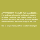 Appartement à louer aux Mamelles