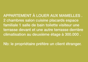 Appartement à louer aux Mamelles