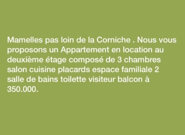 Appartement à louer Mamelles