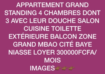 Appartement à louer grand Mbao