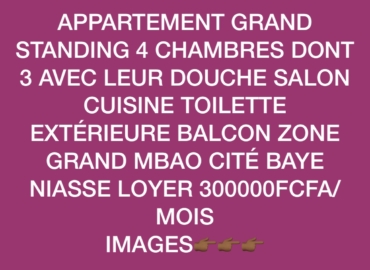 Appartement à louer grand Mbao