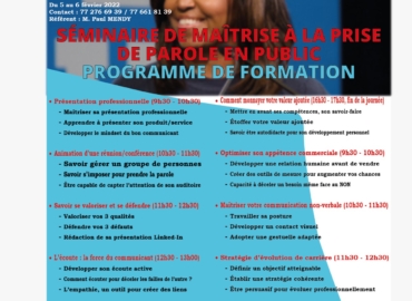 Seminalre de formation maitrise de la prise de parole